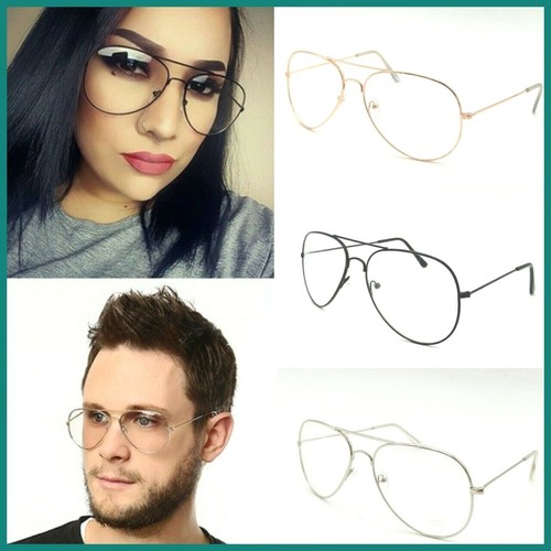 Occhiali da vista uomo donna montatura pilota eyeglasses montature non  graduati | eBay