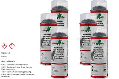 6x Colormatic Professional Paint Strukturspray Strukturfüller schwarz 400ml