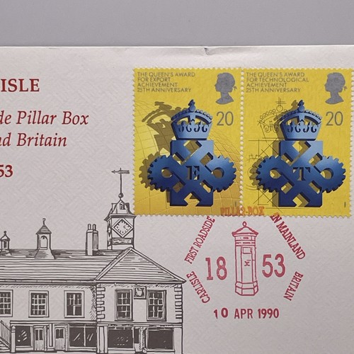 CARLISLE First Road-side Pillar Box in Britain 1990 Postmark PMK Queen Stamp FDC - Picture 6 of 12
