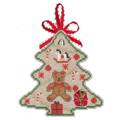 Design Works Kreuzstich-Set 'Weihnachtsstrumpf Viktorianischer Bär' – Fertige Größe 43x30 Cm