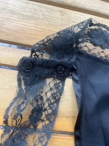 NEW Nasty Gal Black Satin Trim Lace Cami Top 10 NWT - Picture 7 of 9
