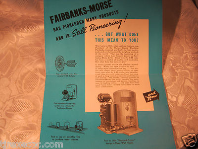  Fairbanks Morse & Co. Well Systems Advertising Booklet Vintage
