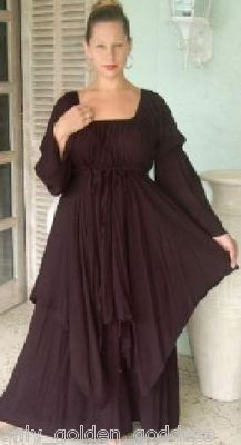 black dress peasant layered renaissance S M L XL OS 1X 2X 3X 4X 5X