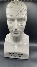 Porcelain L.N. Fowler Phrenology Scientific Psychology 17" Large Bust Head