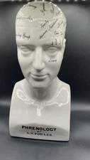 Porcelain L.N. Fowler Phrenology Scientific Psychology 17" Large Bust Head