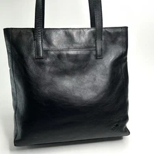 PATRICIA NASH Heritage Viana Tote Bag Purse Black Leather Double Handle Zip Top