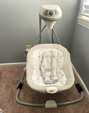 Graco Infant Baby Bouncer Chair w/ Harness, Vibration, Gray/White