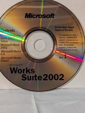 Microsoft Works Suite 2002 - 5 Disc PC CD-ROM - No key