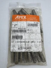 Pack Of 24 - Apex Tool Group P-320X Power Bit,Sae,1/4",Hex Drive 3-3/4” Overall
