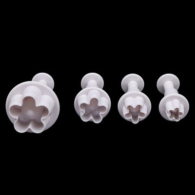 4Pcs Plum Flower Fondant Cake Cutter Plunger Cookie Mold Decorating Candy Mo'AP