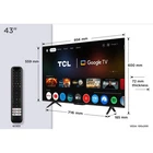 TCL P7K Series Smart TV QLED 4K 43" 43P7K, Dolby Vision - Atmos, HDR10+, Google T