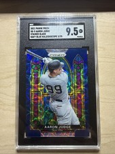 2021 Prizm Blue Velocity-Stained Glass #/35 Aaron Judge-Yankees SGC 9.5 POP 2