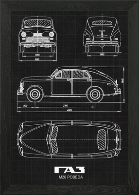 GAZM20 Pobeda Gerahmtes Wandbild Poster Leinwanddruck Bild