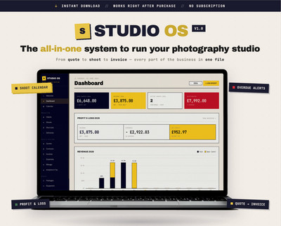 Studio OS Pro | All-in-One Management Software for Photographers & Videographers