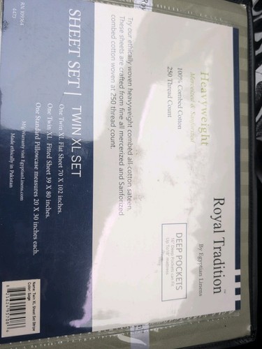 2 - Royal Traditions By Egyptian Linens Set di lenzuola gemelle XL pesanti 100%... - Foto 3 di 5