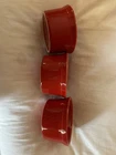 Fiesta Red Ceramic Pottery Ramekin Bowl Glossy Three-Piece Set USA