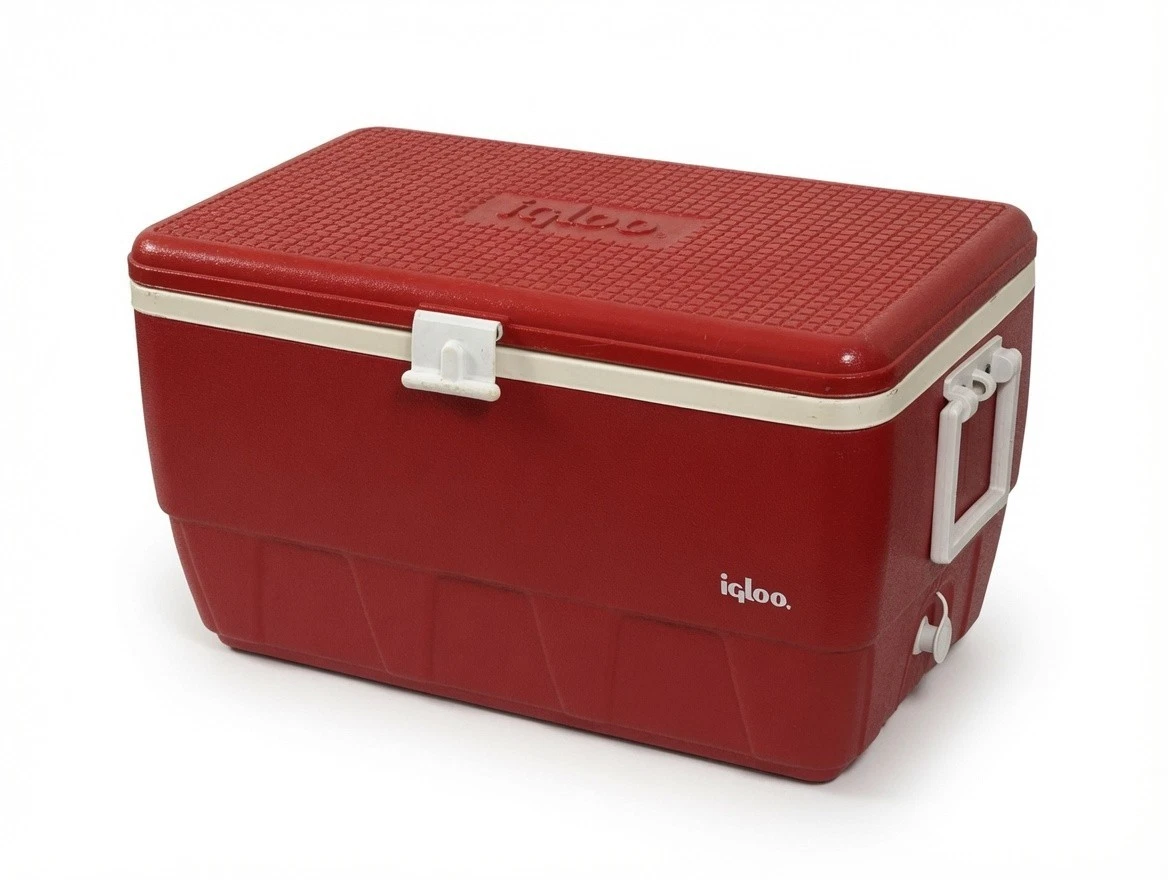 Vintage Igloo Red Cooler w/ Original Removable Tray 1960s-1970s Excellent Cond.