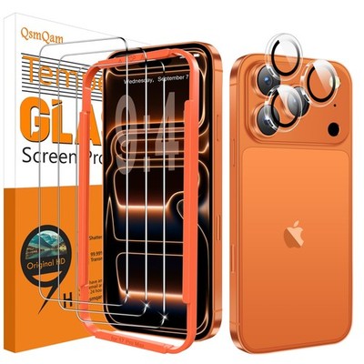 QsmQam 3 Pack Screen Protector for iPhone 17 17 Pro Max, Transparent 