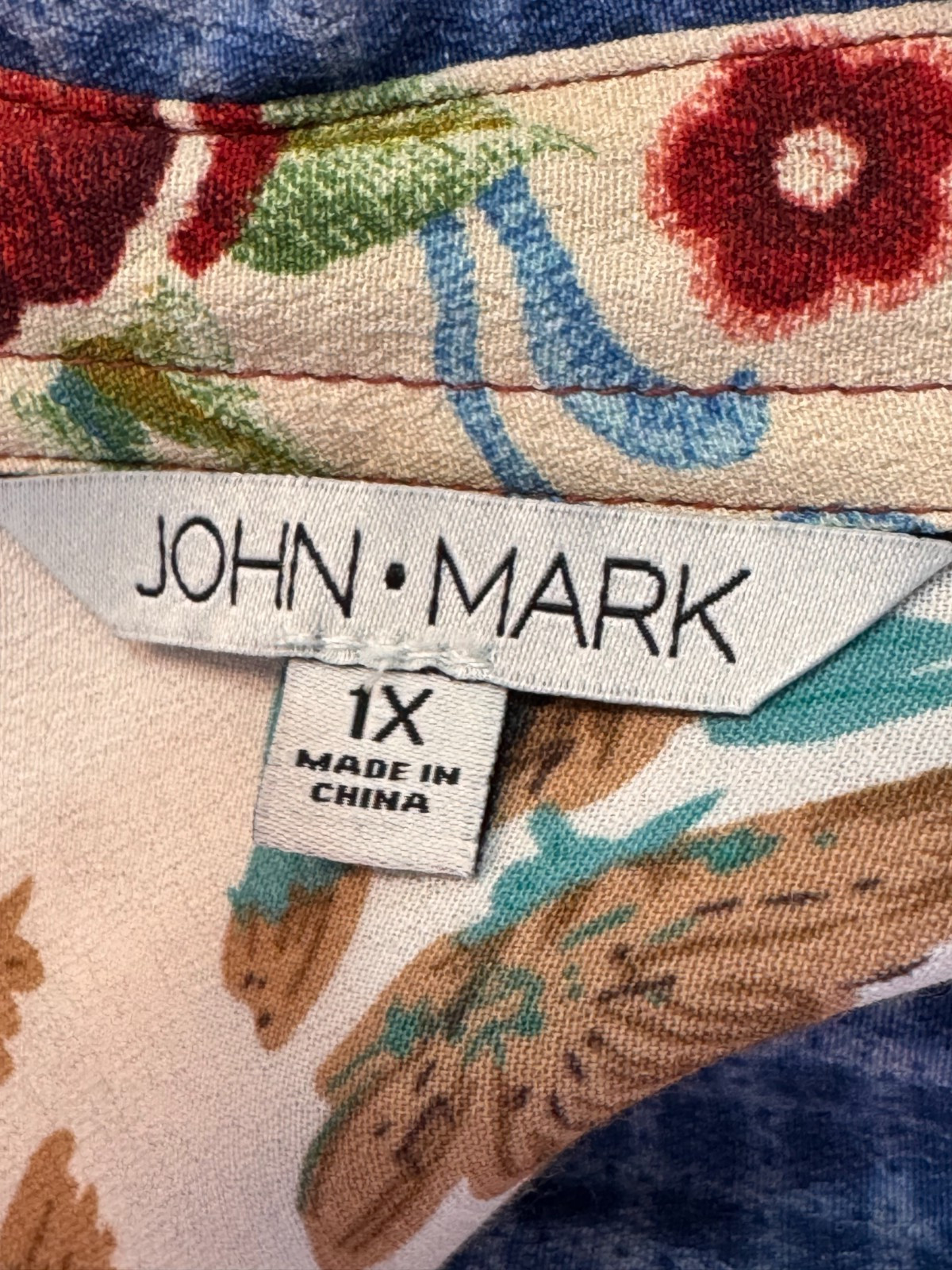 John Mark Patchwork Print Tunic Button Front Shir… - image 7