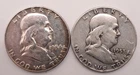 Silver Franklin Half Dollars 1953 D And 1954 D
