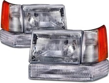 Chrome Housing Halogen Headlights Compatible With Jeep Grand Cherokee 1993-1996 Chrome Housing Halogen Headlights Compatible With Jeep Grand Cherokee 1993-1996