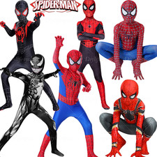 Kids SpiderMan Cosplay Costume Boys Tobey Maguire Outfit Jumpsuit Fancy Dress