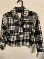 Cat Jack Boys Plaid Jacket Black Plaid Size Xs 4/5