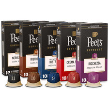 , Dark and Medium Roast Espresso Capsules Variety Pack with Decaf, Compatible wi