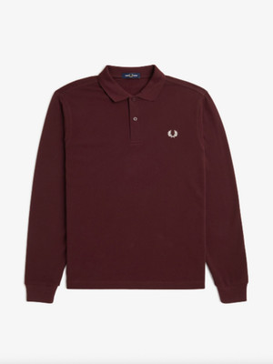 Fred Perry Hemd Einfarbig L/S/Ochsenblut - XL EXPRESSVERSAND UVP 90,00 £