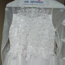 White Sleeveless High Neck A-Line Full-Length Tulle Wedding Dress Beaded