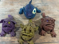 Lot of 4x Vintage Hand Puppet Size Boglin Figures Boglins + Soggy Snish Poor Con