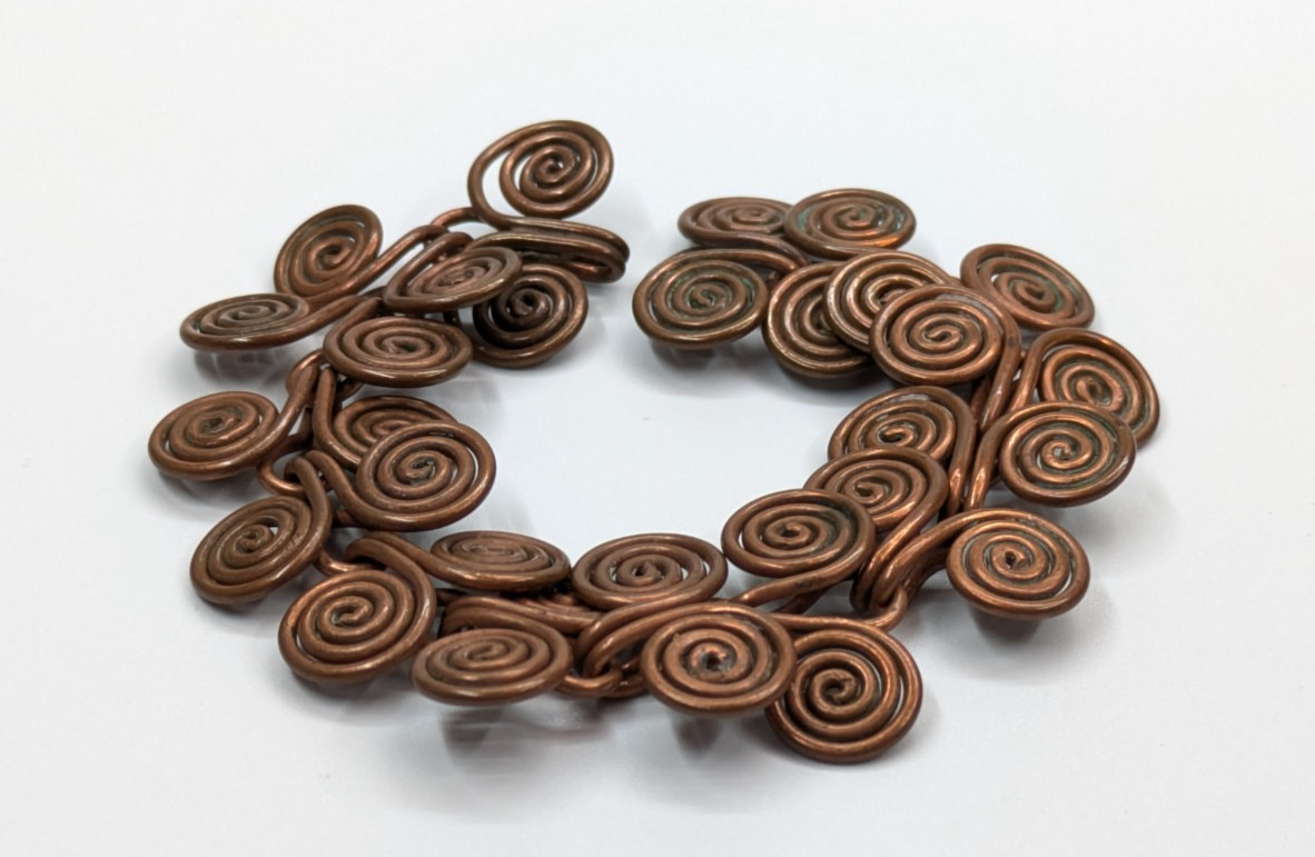 Vintage Twisted Coiled Solid Copper Loops Stateme… - image 3