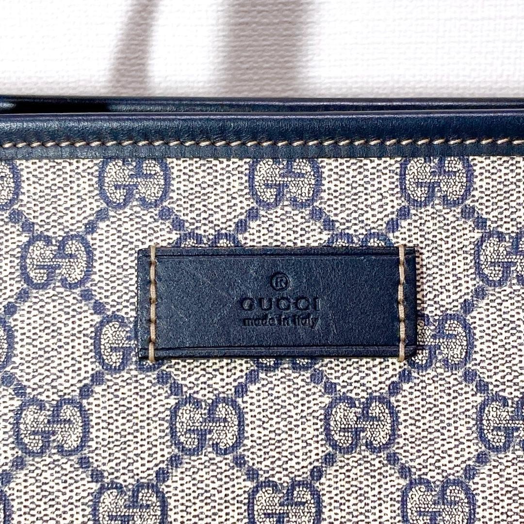 GUCCI GG Tote Hand Bag Ziplock Leather PVC Beige Black Silver Hardware Japan thumbnail 21