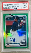 2020 BOWMAN CHROME 05/99 JHON DIAZ PROS AUTO-GREEN REF. #CPAJDI PSA GEM MINT 10