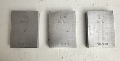 3-  1  Starrett Webber Gauge Block New Used They Are Cleaned Up Inside Tool Box