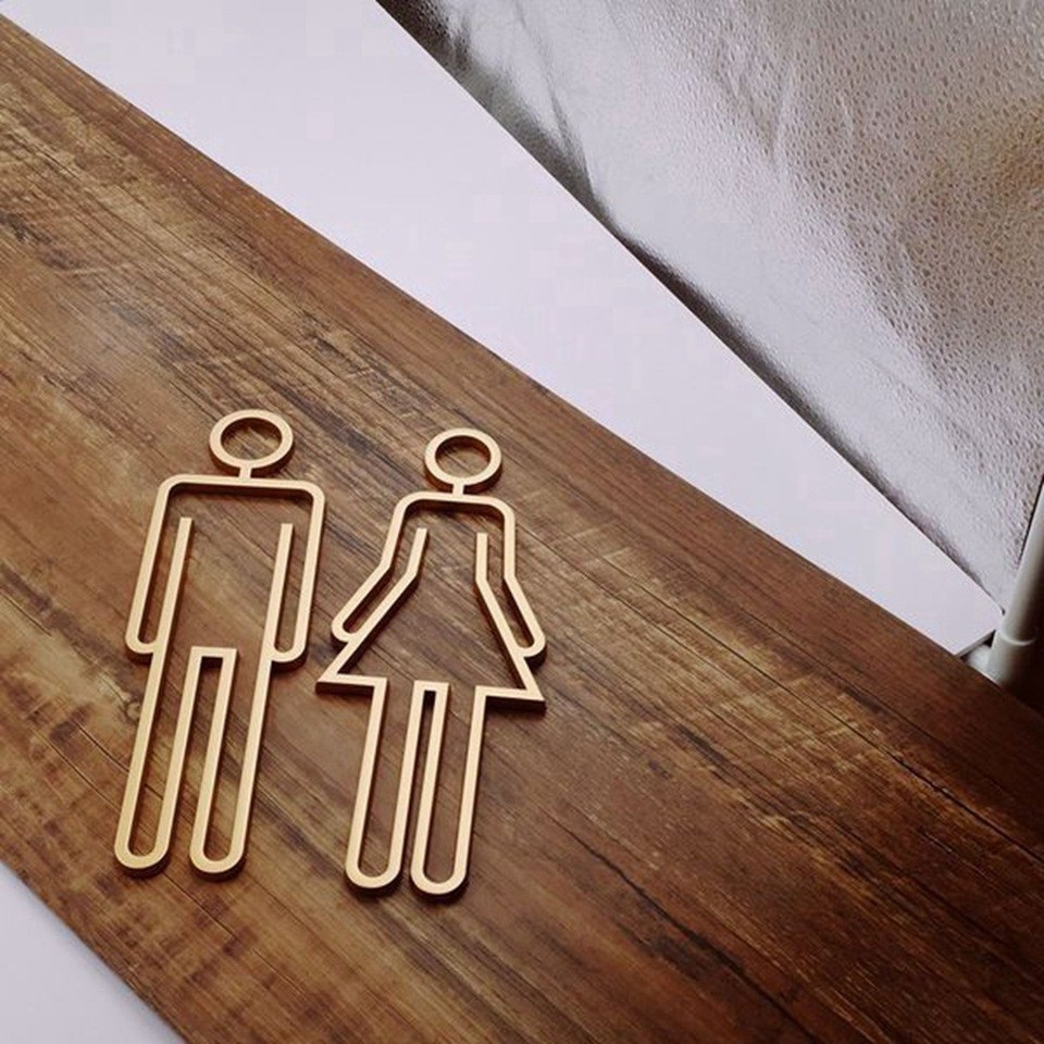 Tips Toilet Sign Plate Wash Room Door Wall Label Sticker Wc ...