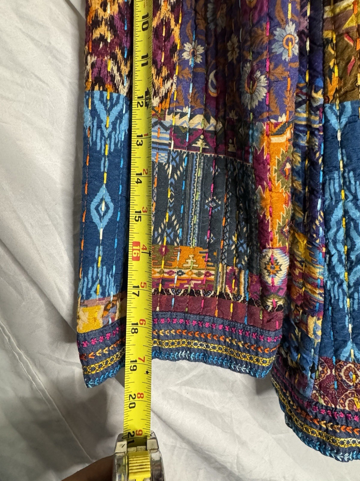 John Mark Multicolor Patchwork Embroidered Open K… - image 7