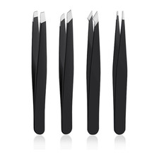 Precision Tweezers Set 4PCS Stainless Steel for Splinter Ingrown Hair