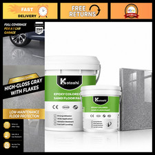 Epoxy Colored Sand Floor Paint - Marble Gray 1 Gallon Durable Easy Apply