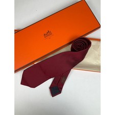 Men s Herm s Red Geometric Tie REF: 429124T No Box