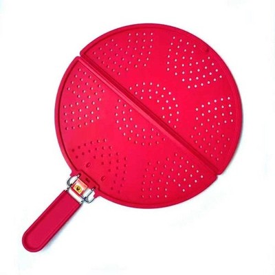 Foldable Silicone Splatter Screen, Bi-Fold Multifunction Shield for Frying Pa...