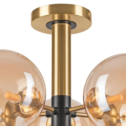 Deckenleuchte Camera da Letto Metallo Vetro On Oro 5-flammig G9 Soffitto Moderno - Foto 3 di 8