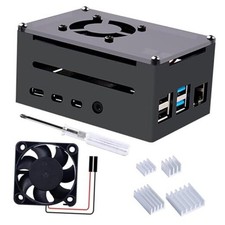 Case for Raspberry Pi 4, Pi 4 Aluminum Case with Fan, Pi 4 Heatsink for