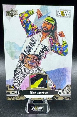 2023 Upper Deck AEW Base Worn Memorabilia Gold NICK JACKSON Young Bucks 2 Colors