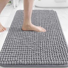 Bathroom Rugs 30" x 20", Ultra Soft Absorbent Chenille Bath Rugs, Rubber