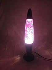 Glitter Lava Lamp Purple w/ black metal base 16" - Tested  Working Great