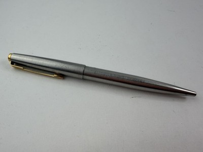 Vintage Parker 45 Flighter Ballpoint Pen Stainless Body Gold Color Trim
