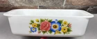 Rare Vintage PYREX Cottage Garden Loaf Pan Milk Glass Bread Meatloaf Dish