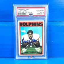 LARRY LITTLE Signed Vtg 1972 Topps #240 Rookie Card RC PSA Auto HOF Dolphins. rookie card picture