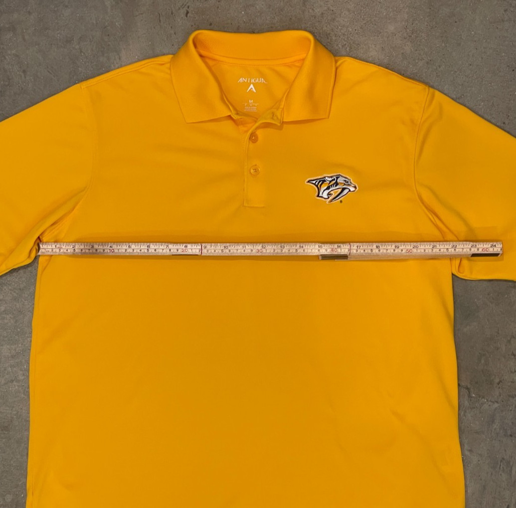 Antigua Nashville Predators Polo Mens M Yellow Moisture Wicking Breathable Golf thumbnail 4